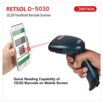 RETSOL D5030 1D/2D Wired Handheld Barcode Scanner | USB