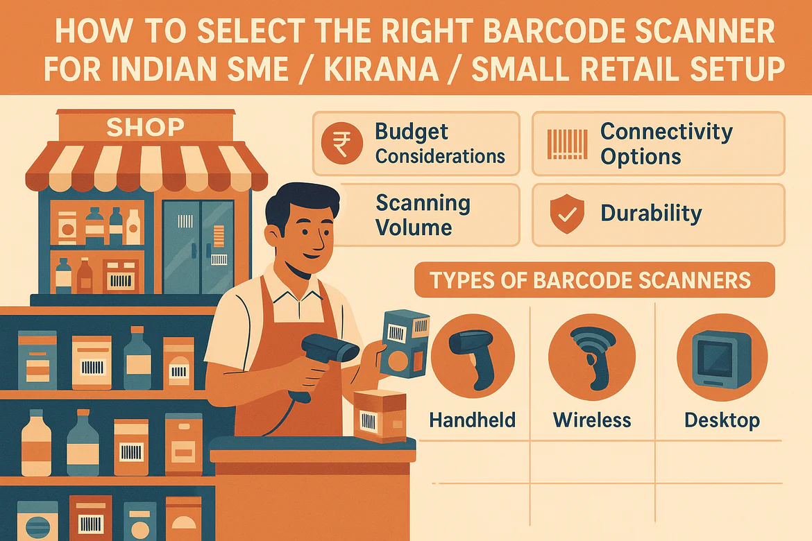 Read more about the article How to Select the Right Barcode Scanner for Indian SME / Kirana / Small Retail Setup